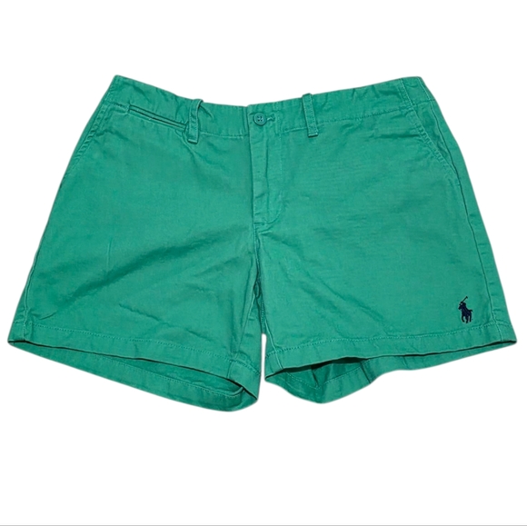 Ralph Lauren Sport Women's Green Shorts Size 4 100% Cotton - Picture 1 of 5